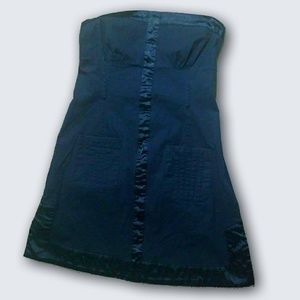 90s Medium Black Strapless Mini Dress